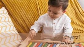  Presentation with hispanic - Presentation theme enhanced with adorable-hispanic-boy-playing background and a coral colored foreground