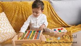  Presentation with hispanic - Slide set having adorable-hispanic-boy-playing background and a gold colored foreground