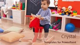  Presentation with kindergarten - Presentation with adorable-hispanic-boy-playing background and a  colored foreground