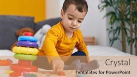  Presentation with maths - Slides having adorable-hispanic-boy-playing background and a coral colored foreground