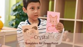  Presentation with dog cat - Slides consisting of adorable-hispanic-boy-preschool-student background and a coral colored foreground