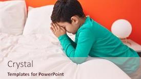  Presentation with floor - Slide set having adorable-hispanic-boy-sitting background and a sky blue colored foreground