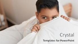  Presentation with christening for boy - Slide set having adorable-hispanic-boy-sitting background and a white colored foreground