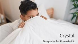  Presentation with big boy - Slides having adorable-hispanic-boy-sitting and a white colored foreground