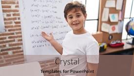  Presentation with maths - Slides featuring adorable-hispanic-boy-smiling-confident background and a coral colored foreground