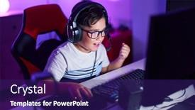  Presentation with streamer - Slide deck with adorable-hispanic-boy-streamer-playing background and a  colored foreground