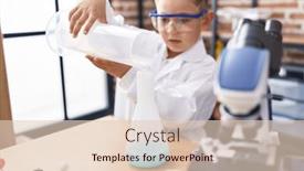  Presentation with test tube laboratory - Presentation theme with adorable-hispanic-boy-student-pouring background and a lemonade colored foreground