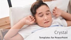  Presentation with hispanic - Slides having adorable-hispanic-boy-waking-up background and a white colored foreground
