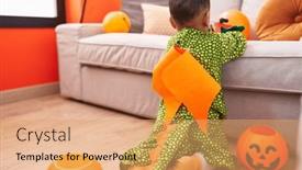  Presentation with tractor - Slide deck featuring adorable-hispanic-boy-wearing-dragoon background and a coral colored foreground