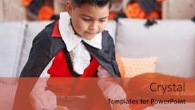 Presentation with halloween - Presentation theme having adorable-hispanic-boy-wearing-halloween background and a  colored foreground