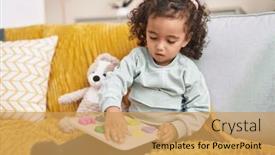  Presentation with maths - Presentation featuring adorable-hispanic-girl-playing-maths background and a yellow colored foreground