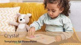  Presentation with maths - Theme featuring adorable-hispanic-girl-playing-maths background and a coral colored foreground