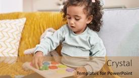  Presentation with maths - PPT theme consisting of adorable-hispanic-girl-playing-maths background and a yellow colored foreground