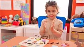  Presentation with maths - PPT theme consisting of adorable-hispanic-girl-playing background and a coral colored foreground