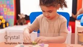  Presentation with maths - Presentation theme featuring adorable-hispanic-girl-playing background and a coral colored foreground