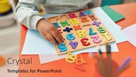  Presentation with maths - PPT theme with adorable-hispanic-girl-playing background and a coral colored foreground