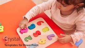  Presentation with maths - PPT layouts with adorable-hispanic-girl-playing background and a coral colored foreground