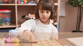  Presentation with maths - Slide deck enhanced with adorable-hispanic-girl-playing background and a coral colored foreground