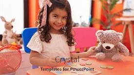  Presentation with maths - Slide deck featuring adorable-hispanic-girl-playing background and a coral colored foreground