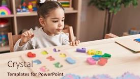  Presentation with maths - Slide deck enhanced with adorable-hispanic-girl-playing background and a lemonade colored foreground