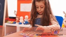  Presentation with maths - Theme with adorable-hispanic-girl-playing background and a coral colored foreground