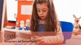  Presentation with maths - Slide set with adorable-hispanic-girl-playing background and a coral colored foreground