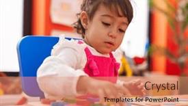  Presentation with maths - PPT layouts with adorable-hispanic-girl-playing background and a coral colored foreground