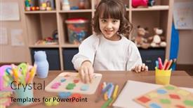  Presentation with maths - PPT theme consisting of adorable-hispanic-girl-playing background and a coral colored foreground