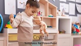  Presentation with baby girl - Presentation with adorable-hispanic-girl-playing background and a coral colored foreground