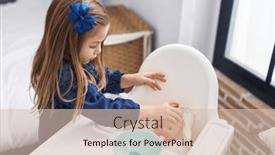  Presentation with baby girl - Slides with adorable-hispanic-girl-playing and a lemonade colored foreground