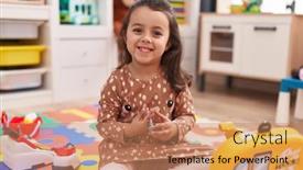  Presentation with mechanic - Slides consisting of adorable-hispanic-girl-sitting background and a  colored foreground