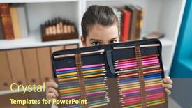  Presentation with student - Slides having adorable-hispanic-girl-student-sitting and a violet colored foreground