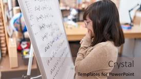  Presentation with solving - Slides with adorable-hispanic-girl-student-standing background and a coral colored foreground