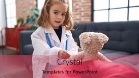  Presentation with aid - Presentation theme having adorable-hispanic-girl-wearing-doctor background and a red colored foreground