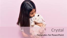  Presentation with rabbit - Beautiful theme featuring adorable-hispanic-kid-girl-smiling backdrop and a lemonade colored foreground