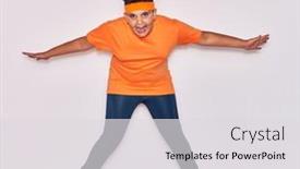  Presentation with sportswear - Cool new slide deck with adorable-hispanic-kid-wearing-sportswear backdrop and a light gray colored foreground