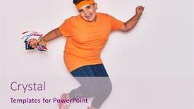  Presentation with trophy - Beautiful slide deck featuring adorable-hispanic-kid-wearing-sportswear backdrop and a lemonade colored foreground