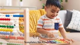  Presentation with xylophone - Slides having adorable-hispanic-toddler-playing-xylophone background and a coral colored foreground