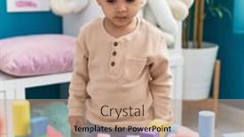  Presentation with colour blocking building blocks - Slide set featuring adorable-hispanic-toddler-playing background and a coral colored foreground