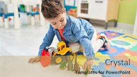  Presentation with tractor - Theme with adorable-hispanic-toddler-playing background and a yellow colored foreground
