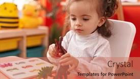  Presentation with hispanic - Presentation design featuring adorable-hispanic-toddler-playing background and a coral colored foreground