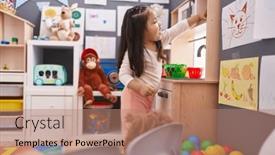  Presentation with hispanic - Presentation theme having adorable-hispanic-toddler-playing background and a coral colored foreground