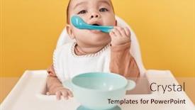 Presentation with toddler eating - Slide set having adorable-hispanic-toddler-sitting background and a lemonade colored foreground