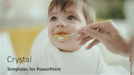  Presentation with toddler eating - Slide set having adorable-hispanic-toddler-sitting background and a light gray colored foreground