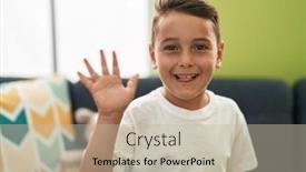  Presentation with saying - Presentation design consisting of adorable-hispanic-toddler-smiling-confident background and a  colored foreground