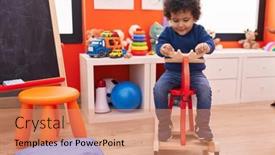  Presentation with confident - Presentation theme featuring adorable-hispanic-toddler-smiling-confident background and a  colored foreground