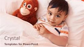  Presentation with monkey - Slide deck consisting of adorable-hispanic-toddler-smiling-confident background and a lemonade colored foreground