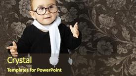  Presentation with kid water glass - PPT theme having adorable kid wearing glasses background and a tawny brown colored foreground