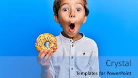  Presentation with mouth - Colorful slides enhanced with adorable-latin-kid-holding-donut backdrop and a light blue colored foreground