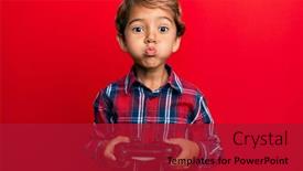  Presentation with video game - Cool new presentation theme with adorable-latin-kid-playing-video backdrop and a crimson colored foreground